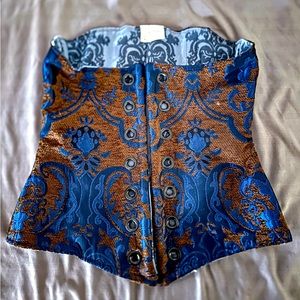 *Rare* DitD Wench Corset in Cerulean Penny Medallion 26-28” waist